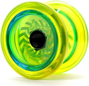 YOYO FACTORY YoyoFactory ARROW Freestyle Yo-Yo - Yellow (beginner to pro, 2 different level ball-bearings, string and instructions included)