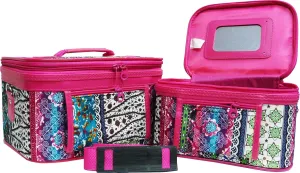 Yuhang Women's Print Cosmetic Case (2-piece set) (Boho)