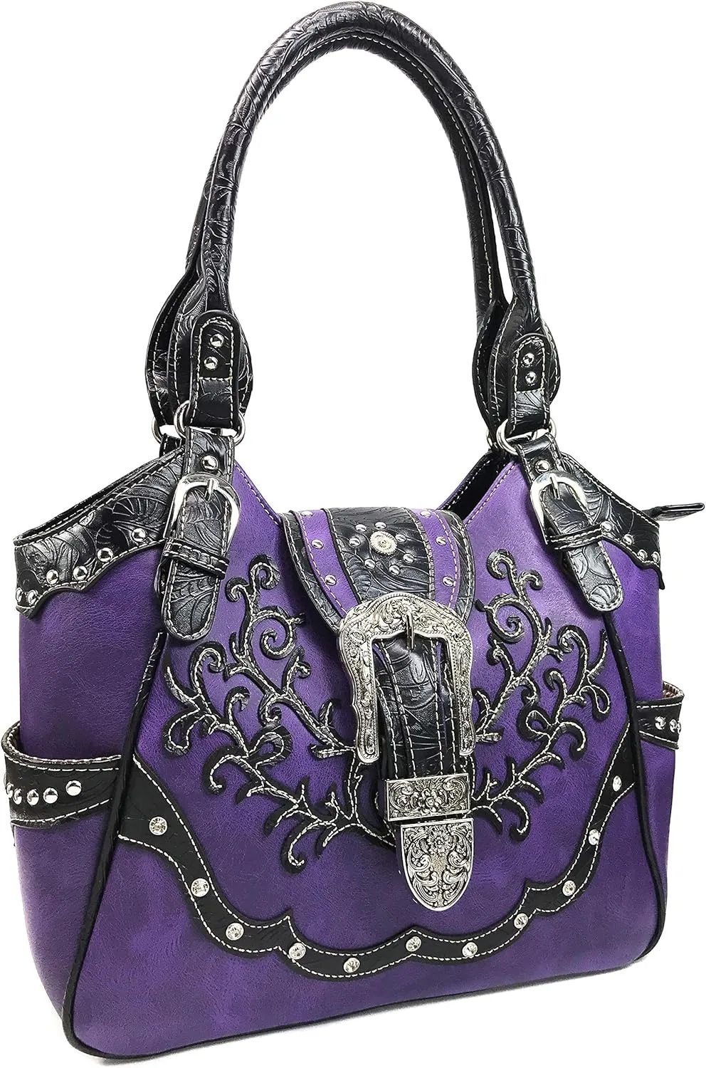 Zelris American Albino Western Floral Buckle Conceal Carry Women Tote Purse Handbag