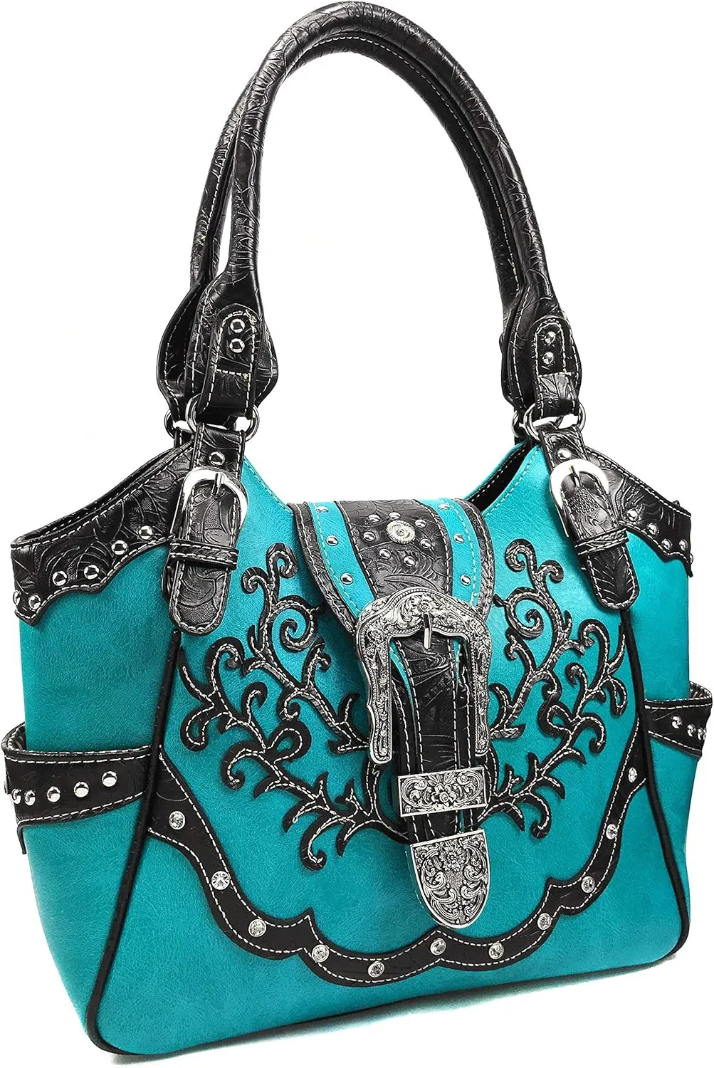 Zelris American Albino Western Floral Buckle Conceal Carry Women Tote Purse Handbag