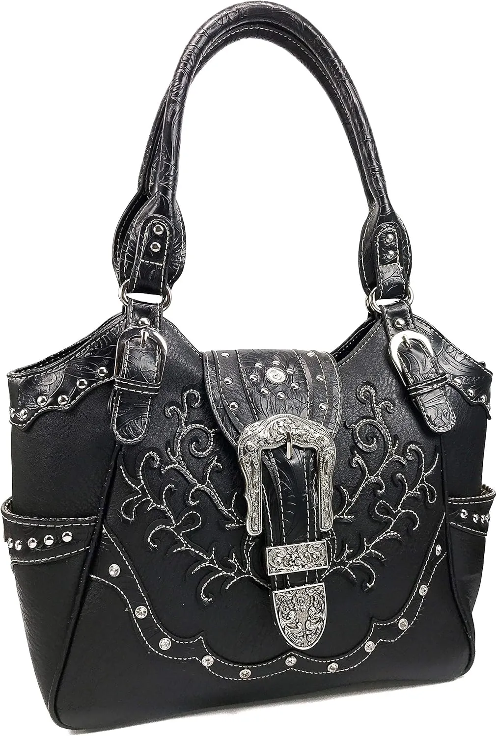 Zelris American Albino Western Floral Buckle Conceal Carry Women Tote Purse Handbag