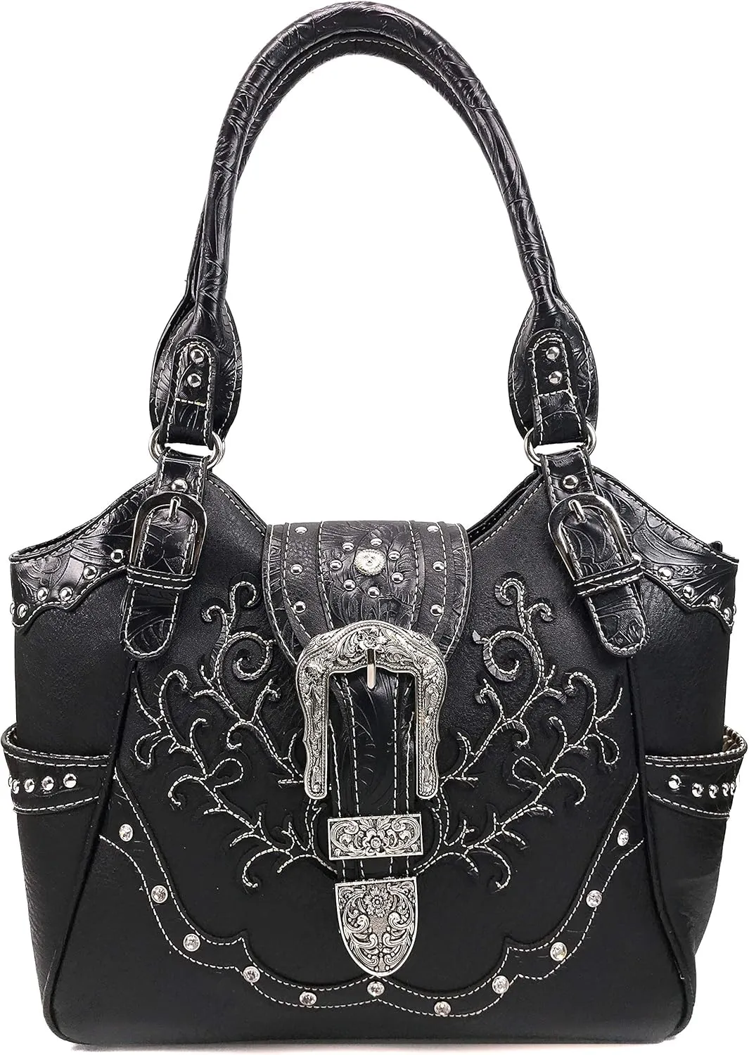 Zelris American Albino Western Floral Buckle Conceal Carry Women Tote Purse Handbag