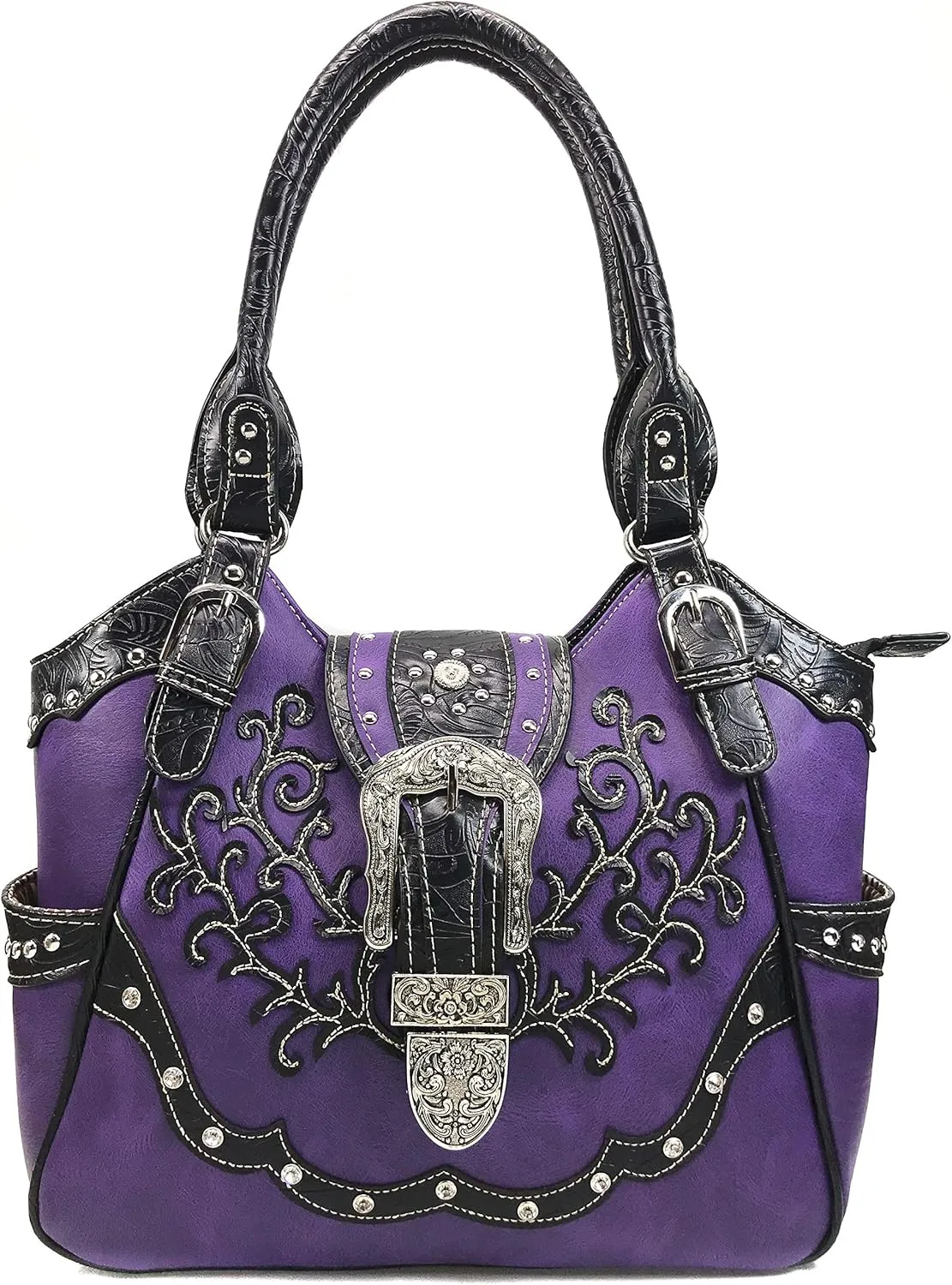 Zelris American Albino Western Floral Buckle Conceal Carry Women Tote Purse Handbag