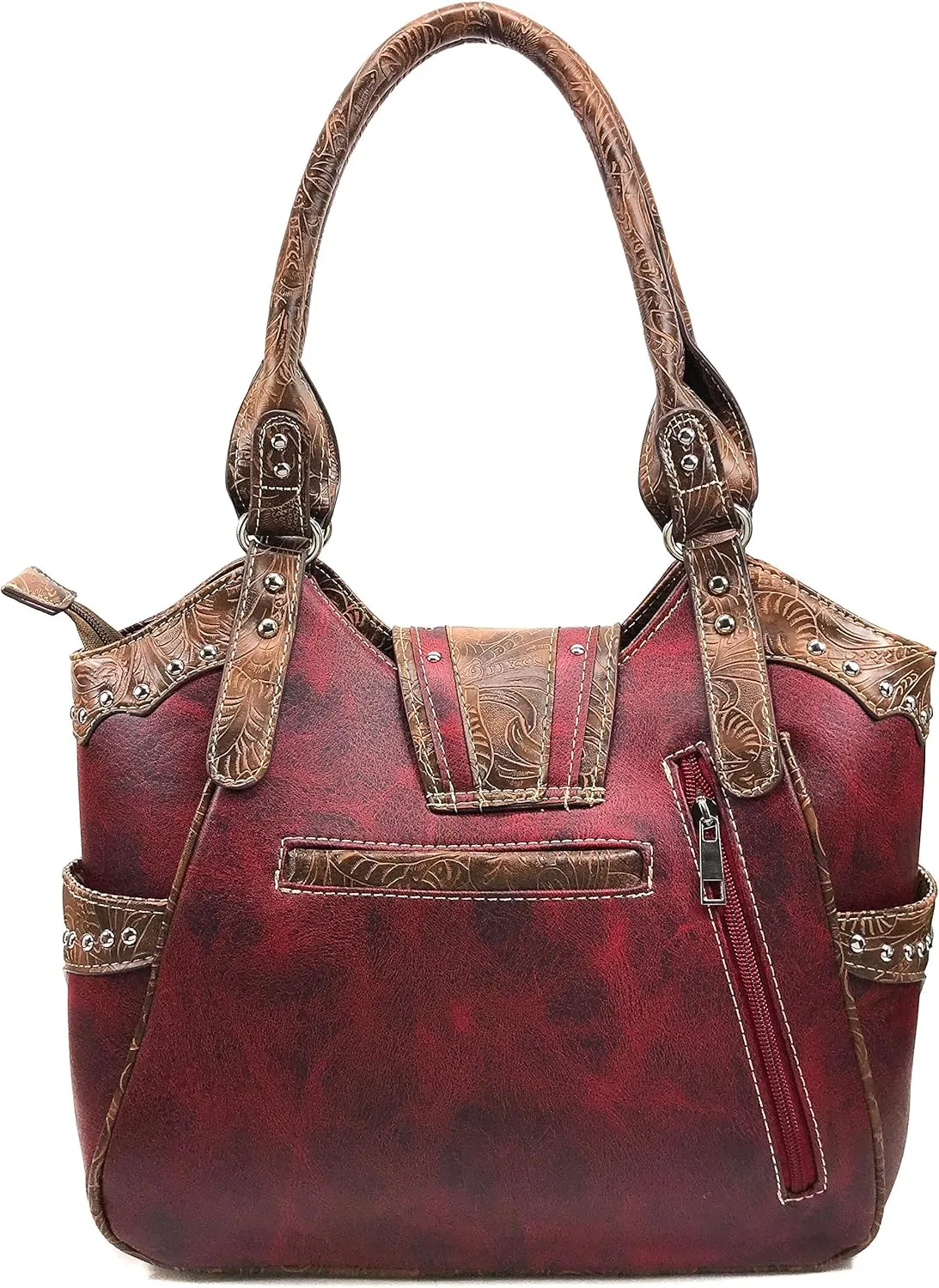 Zelris American Albino Western Floral Buckle Conceal Carry Women Tote Purse Handbag