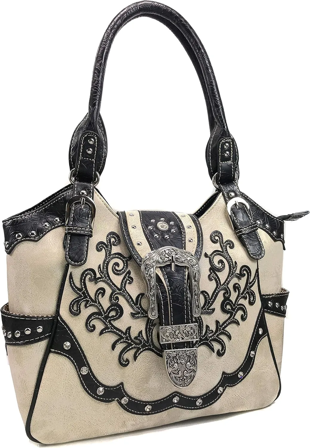 Zelris American Albino Western Floral Buckle Conceal Carry Women Tote Purse Handbag
