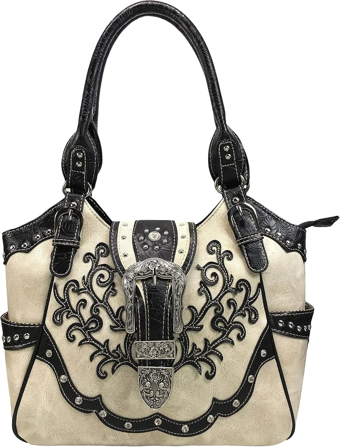 Zelris American Albino Western Floral Buckle Conceal Carry Women Tote Purse Handbag