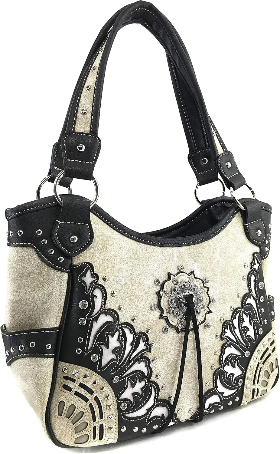 Zelris Autumn West Fringe Concho Women Conceal Carry Tote Handbag Purse