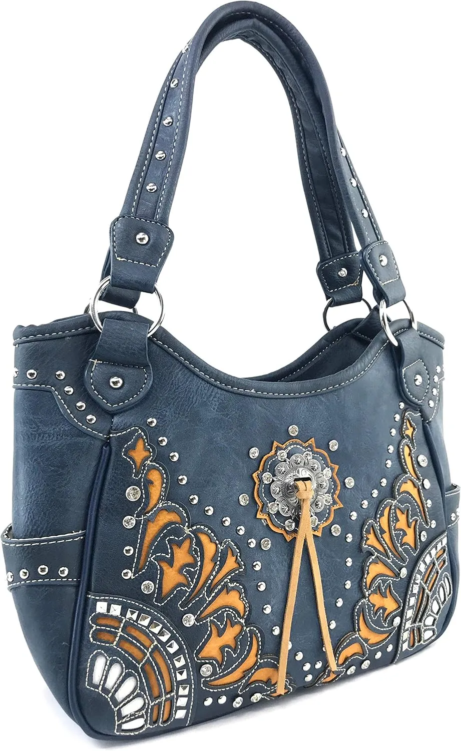 Zelris Autumn West Fringe Concho Women Conceal Carry Tote Handbag Purse
