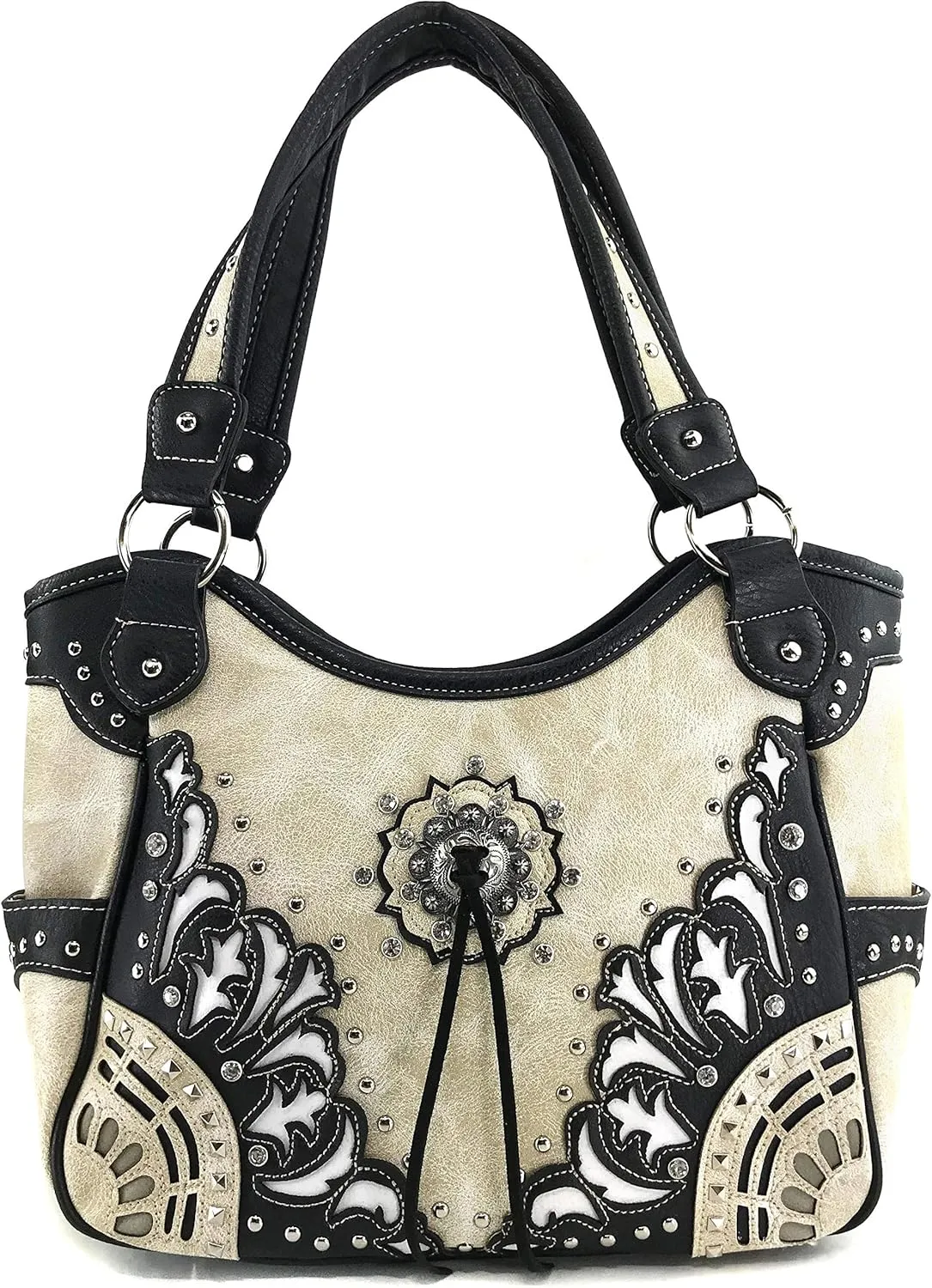 Zelris Autumn West Fringe Concho Women Conceal Carry Tote Handbag Purse