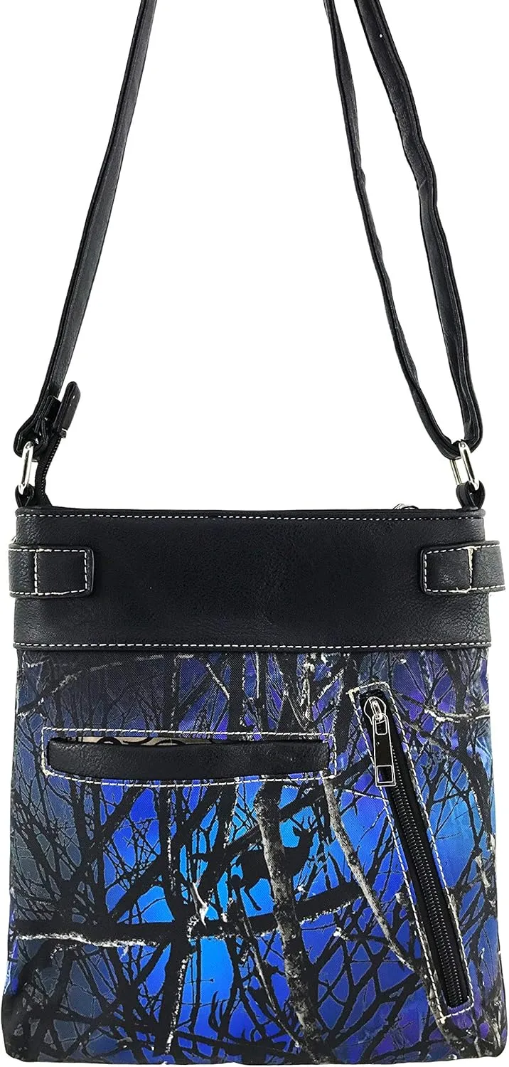 Zelris Camouflage Shine Glow Cross Angel Wings Conceal Carry Crossbody Messenger
