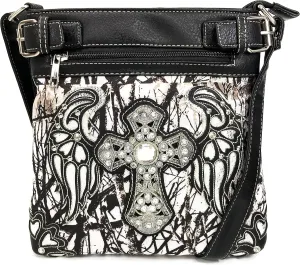 Zelris Camouflage Shine Glow Cross Angel Wings Conceal Carry Crossbody Messenger