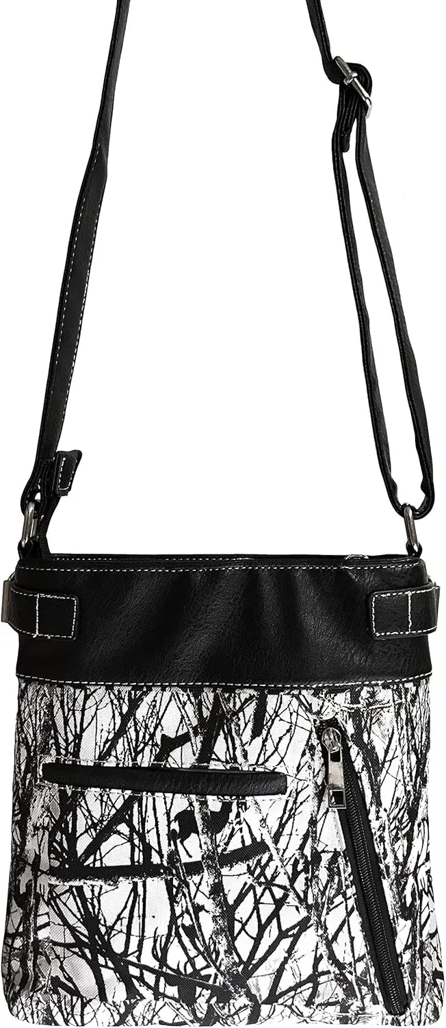 Zelris Camouflage Shine Glow Cross Angel Wings Conceal Carry Crossbody Messenger