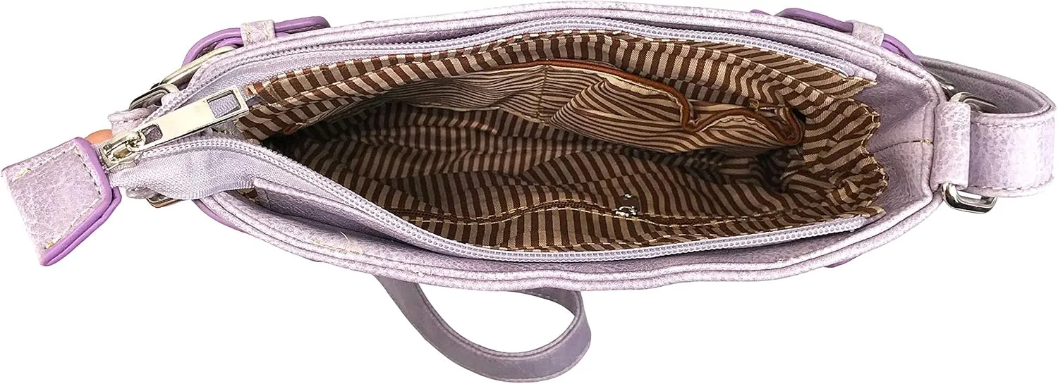 Zelris Camouflage Shine Glow Silver Cross Conceal Carry Crossbody Messenger Bag