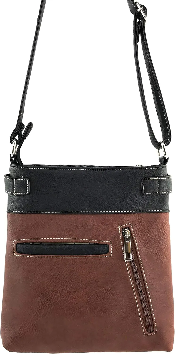 Zelris Fall Fern Leaf Western Cross Women Conceal Carry Crossbody Messenger