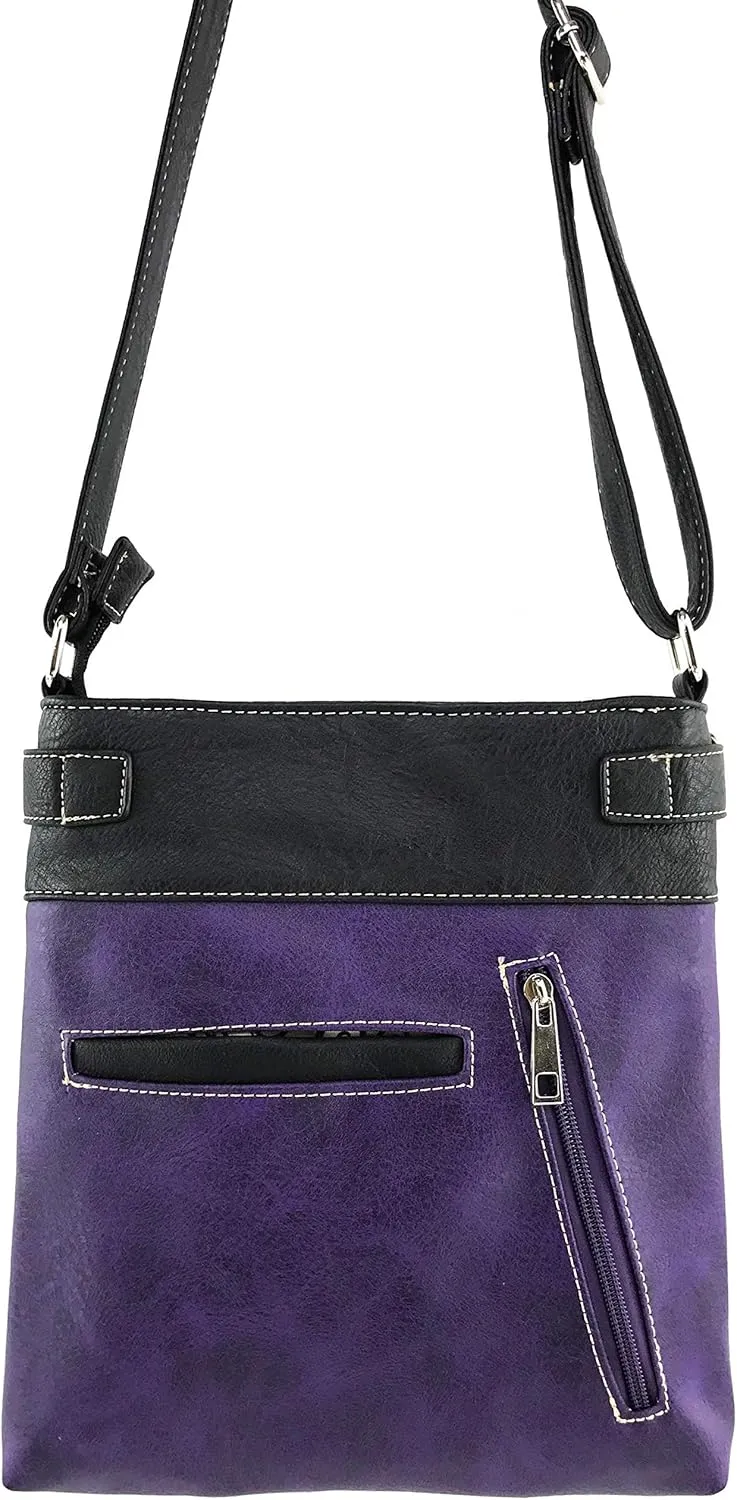 Zelris Fall Fern Leaf Western Cross Women Conceal Carry Crossbody Messenger