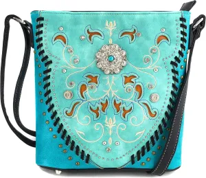 Zelris Spring Bloom Western Concho Women Conceal Carry Crossbody Messenger