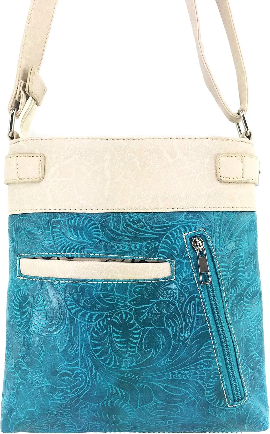 Zelris Sugar Skull Roses Angel Wing Women Conceal Carry Crossbody Messenger Bag