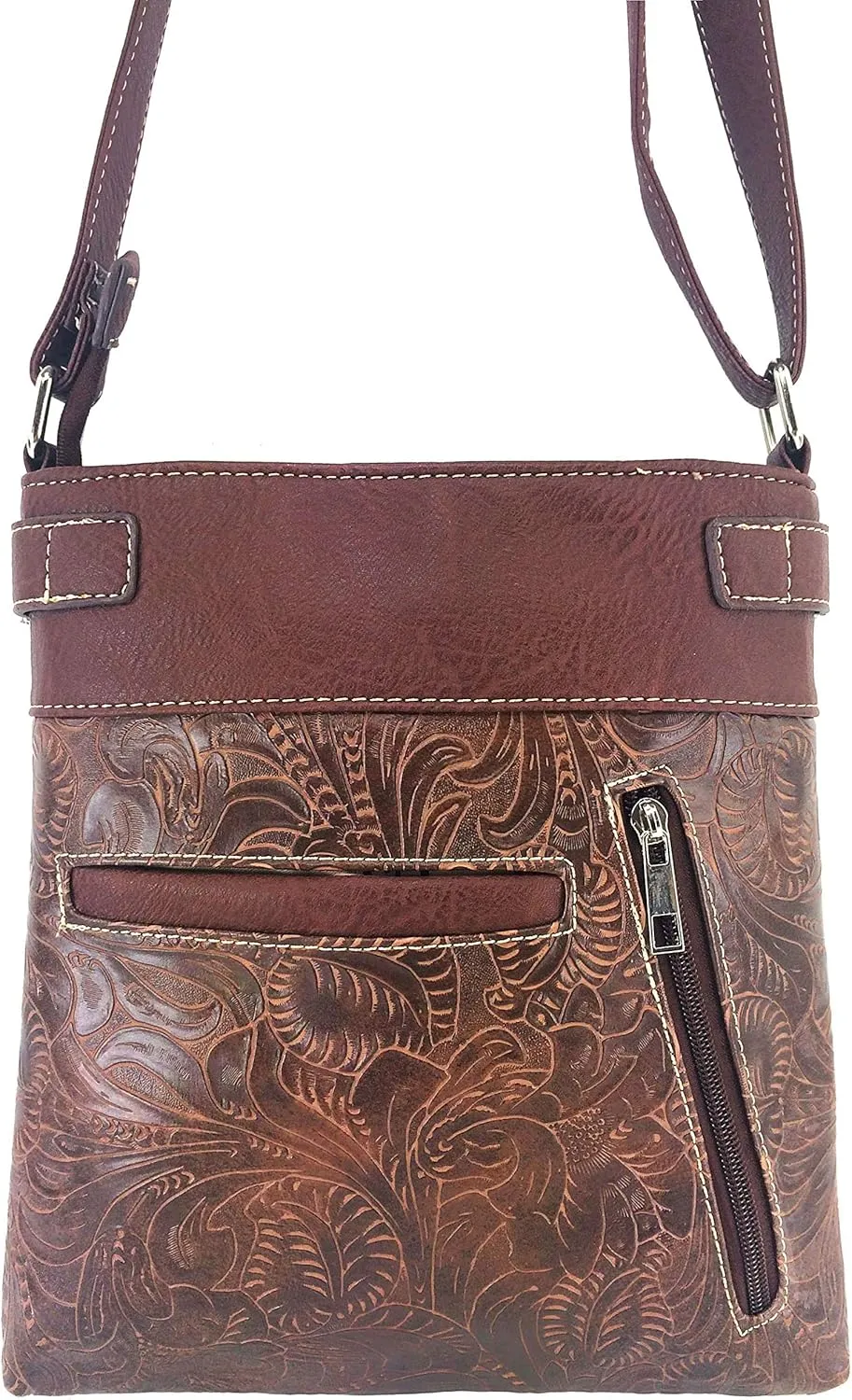 Zelris Sugar Skull Roses Angel Wing Women Conceal Carry Crossbody Messenger Bag