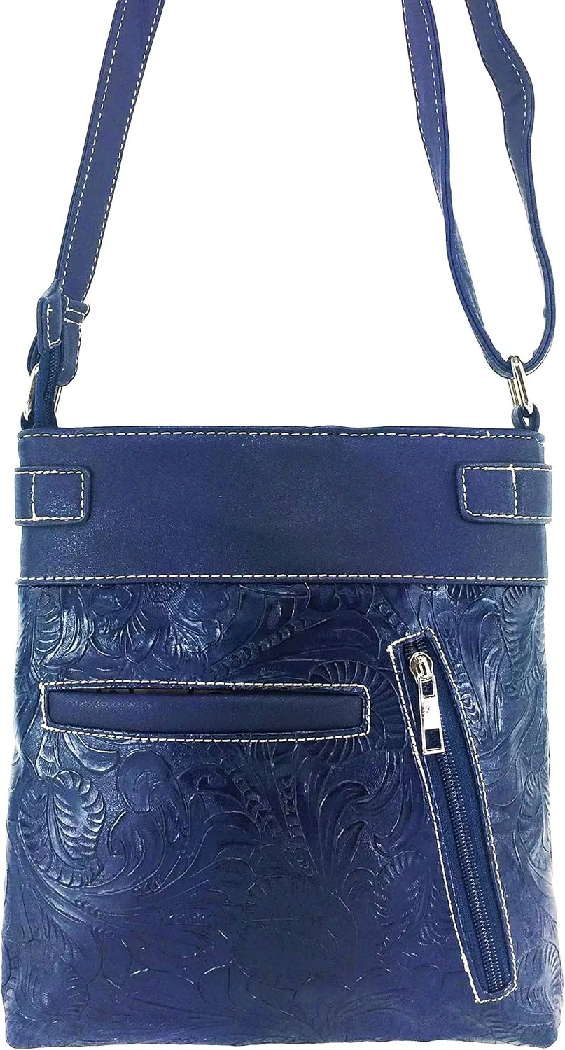 Zelris Sugar Skull Roses Angel Wing Women Conceal Carry Crossbody Messenger Bag
