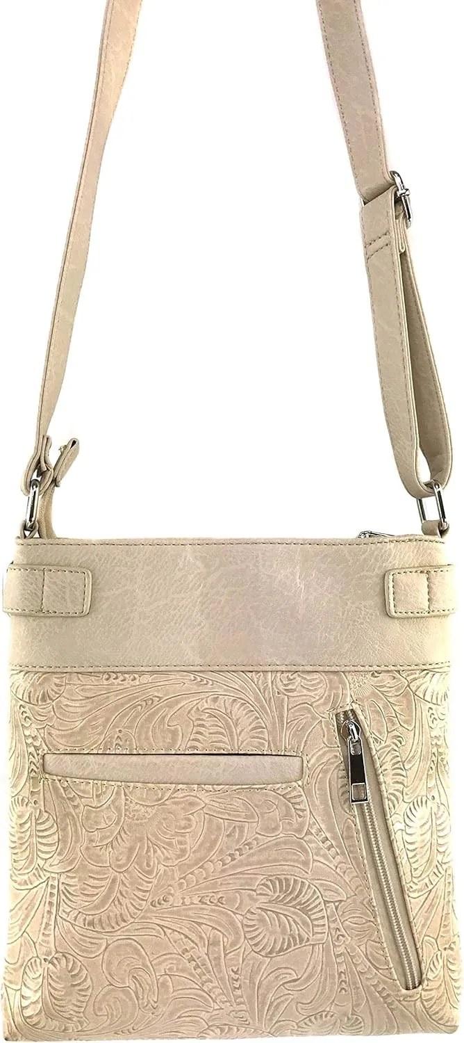 Zelris Sugar Skull Roses Angel Wing Women Conceal Carry Crossbody Messenger Bag