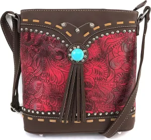 Zelris Turquoise Concho Western Floral Women Conceal Carry Crossbody Messenger