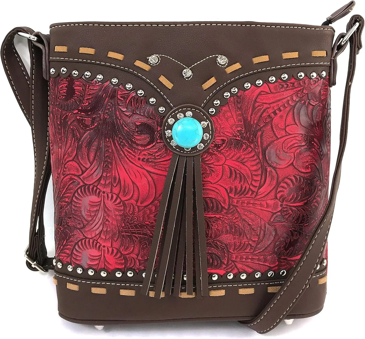 Zelris Turquoise Concho Western Floral Women Conceal Carry Crossbody Messenger