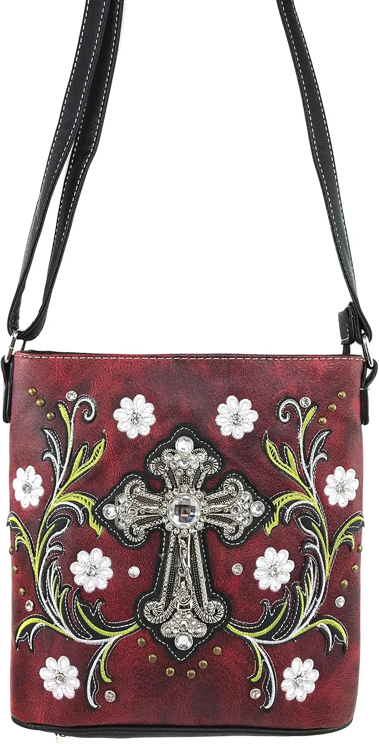 Zelris Western Cross Daisy Flower Women Conceal Carry Crossbody Messenger