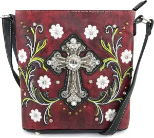 Zelris Western Cross Daisy Flower Women Conceal Carry Crossbody Messenger