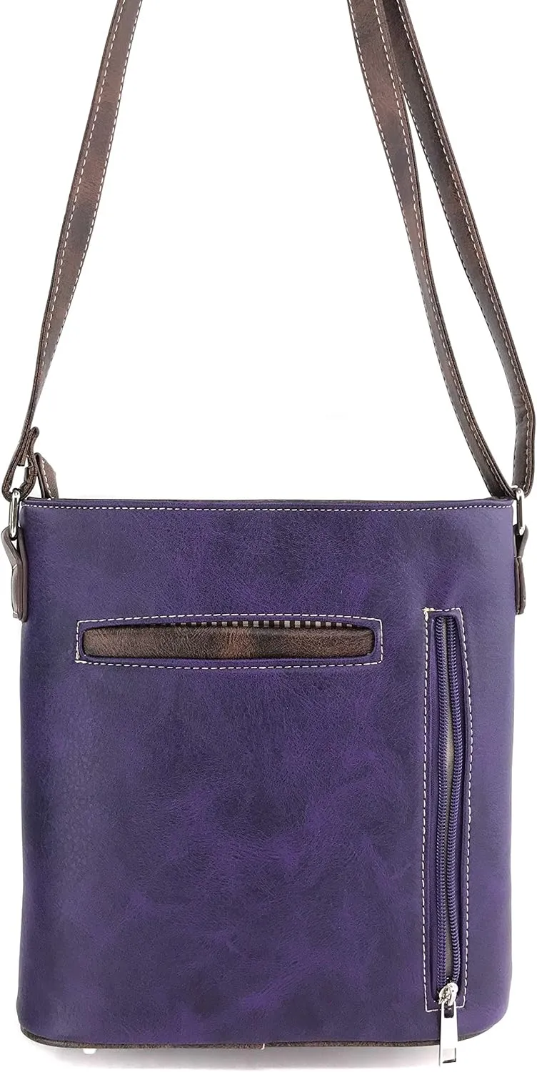 Zelris Western Moccasin Flower Buckle Women Conceal Carry Crossbody Messenger