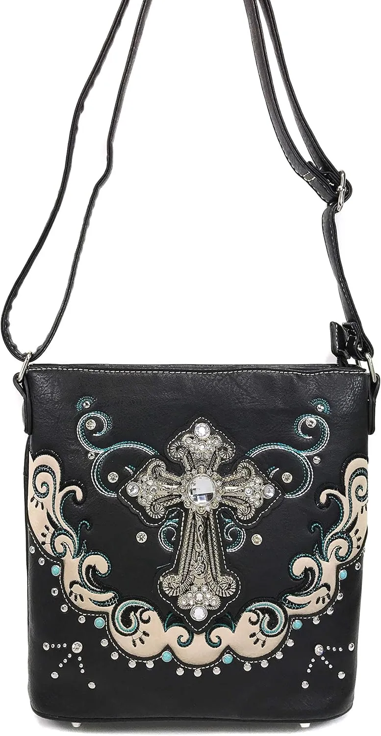 Zelris Western Silver Cross Turquoise Women Conceal Carry Crossbody Messenger