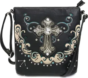 Zelris Western Silver Cross Turquoise Women Conceal Carry Crossbody Messenger