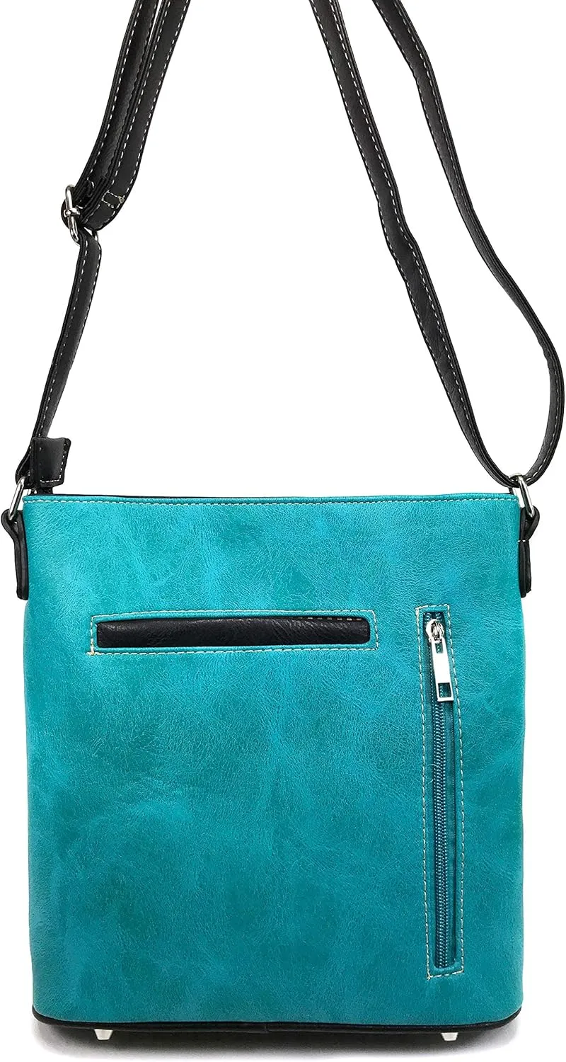 Zelris Western Silver Cross Turquoise Women Conceal Carry Crossbody Messenger