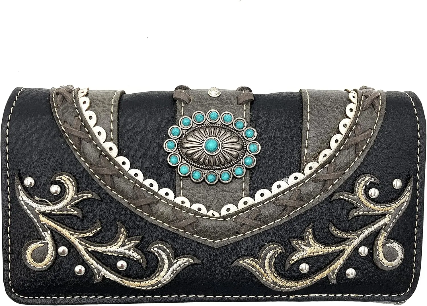 Zelris Western Turquoise Stone Concho Women Conceal Carry Crossbody Messenger