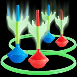Zetanu Lawn Darts Game Set Glow in The Dark Outdoor Toys Soft Tip Aim Beach Games Fun Family Tailgate Toss Games for Kids and Adults