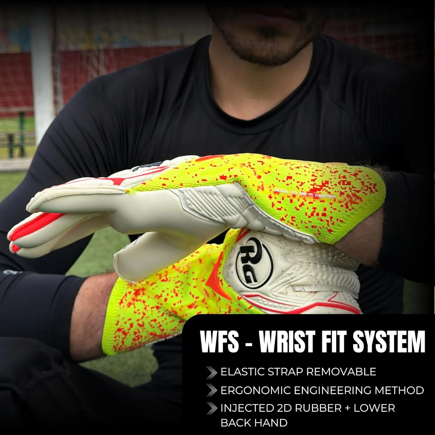 ZIMA Goalkeeper Gloves - Hybrid Roll Negative Cut | Giga  German Latex Palm Grip Protection | L-Derma Fit Technology Lightweight Backhand | 2D PunchZone Wrist Fit All-Weather Soccer Gloves