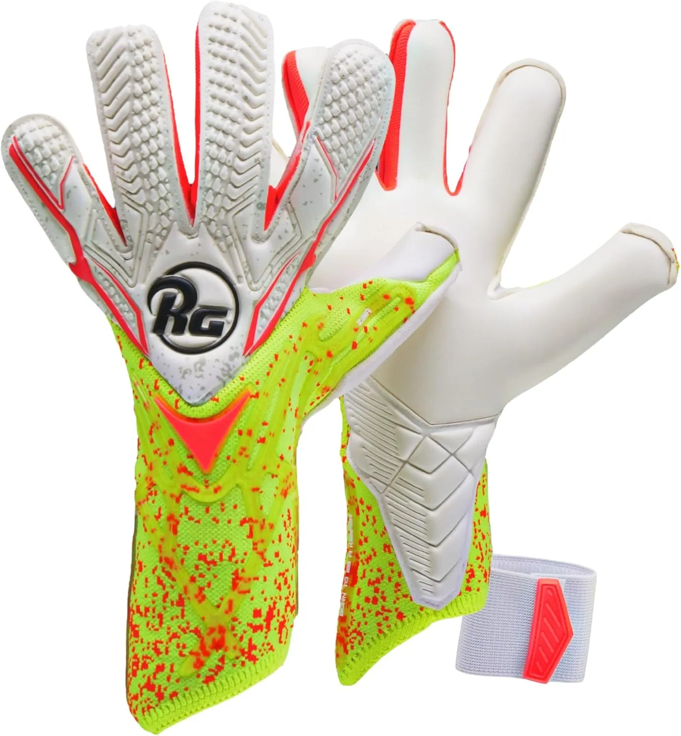 ZIMA Goalkeeper Gloves - Hybrid Roll Negative Cut | Giga  German Latex Palm Grip Protection | L-Derma Fit Technology Lightweight Backhand | 2D PunchZone Wrist Fit All-Weather Soccer Gloves